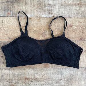 Le Mystere Stretch-Lace Wireless Bra Black Size 36C